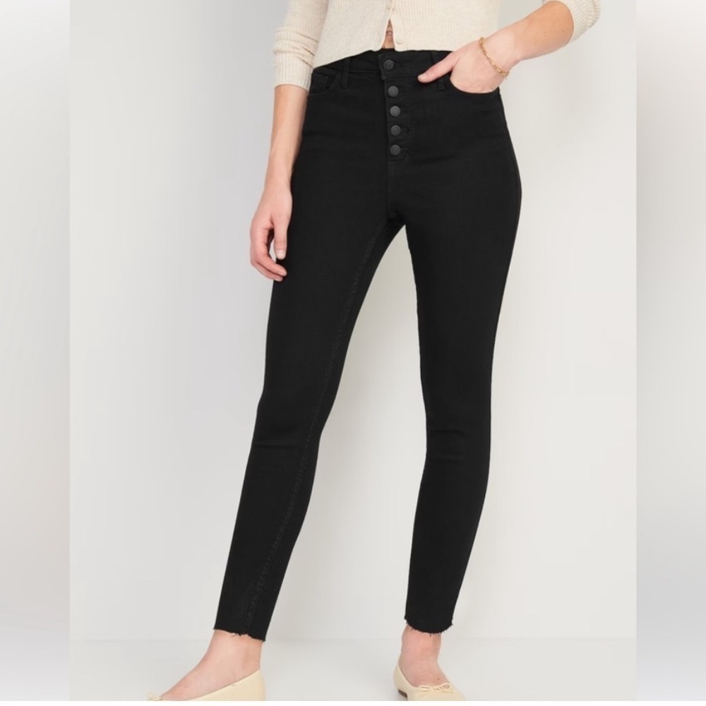 Old Navy Rockstar Super Skinny 360 Stretch Extra High Rise Button Fly Jeans 6